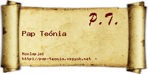 Pap Teónia névjegykártya